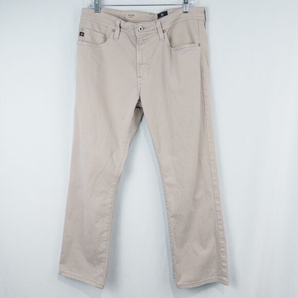 Adriano Goldschmied The Protege Straight Leg Pants Mens 34x34 HEMMED 28" Beige - Picture 1 of 16